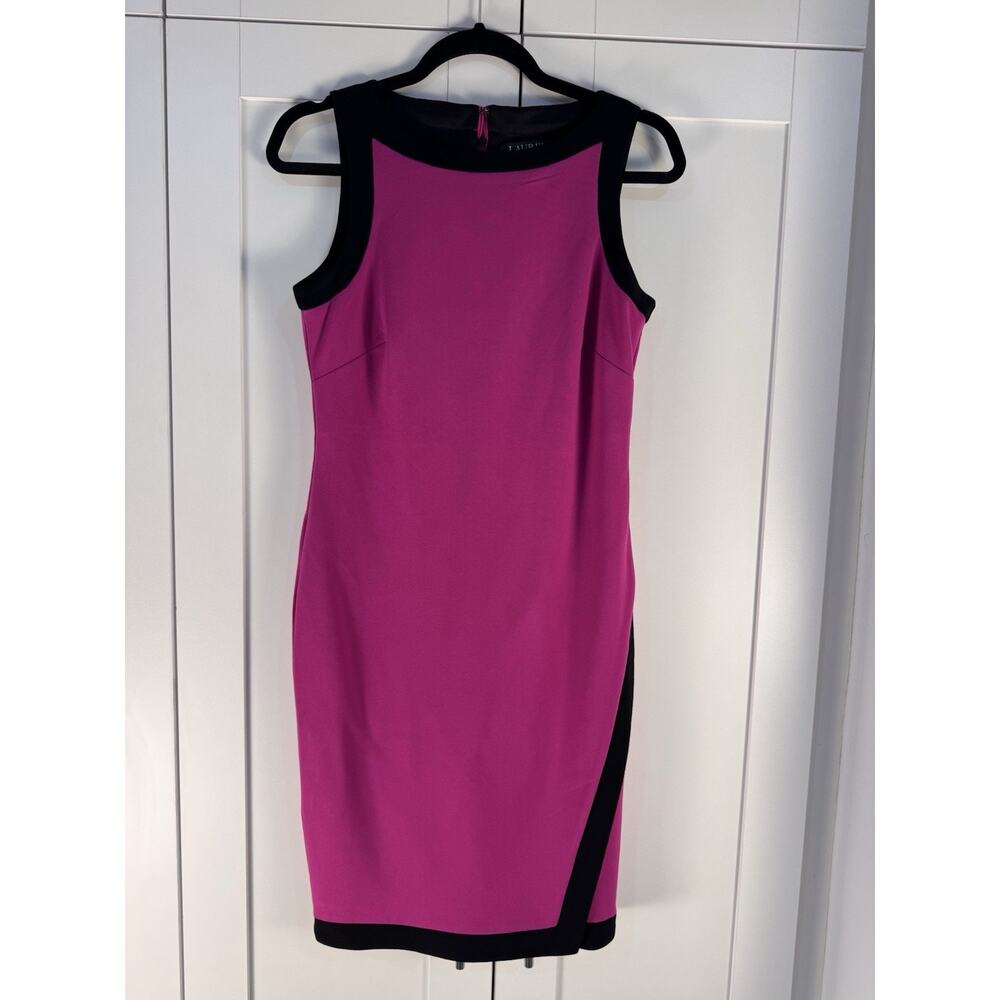 Lauren Ralph Lauren Pink Black Sheath Dress Womens 6 Colorblock Career Formal